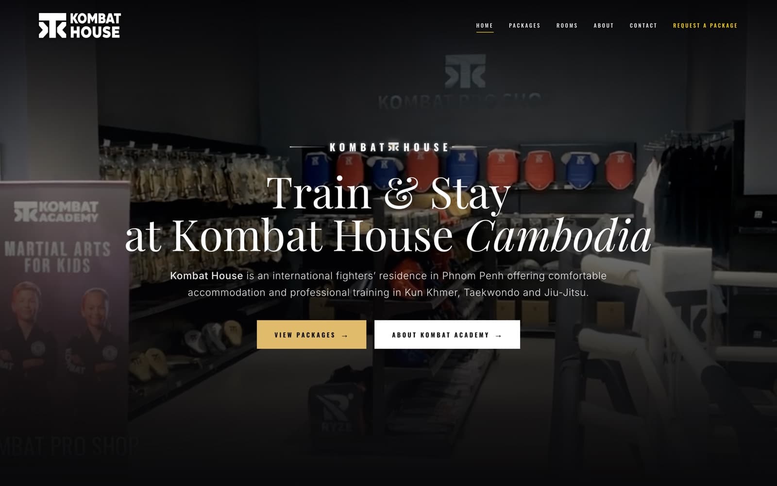 Kombat House Cambodia homepage