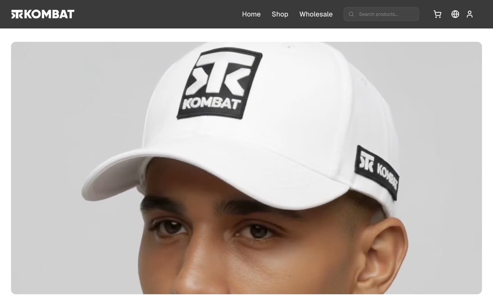 Kombat Store homepage