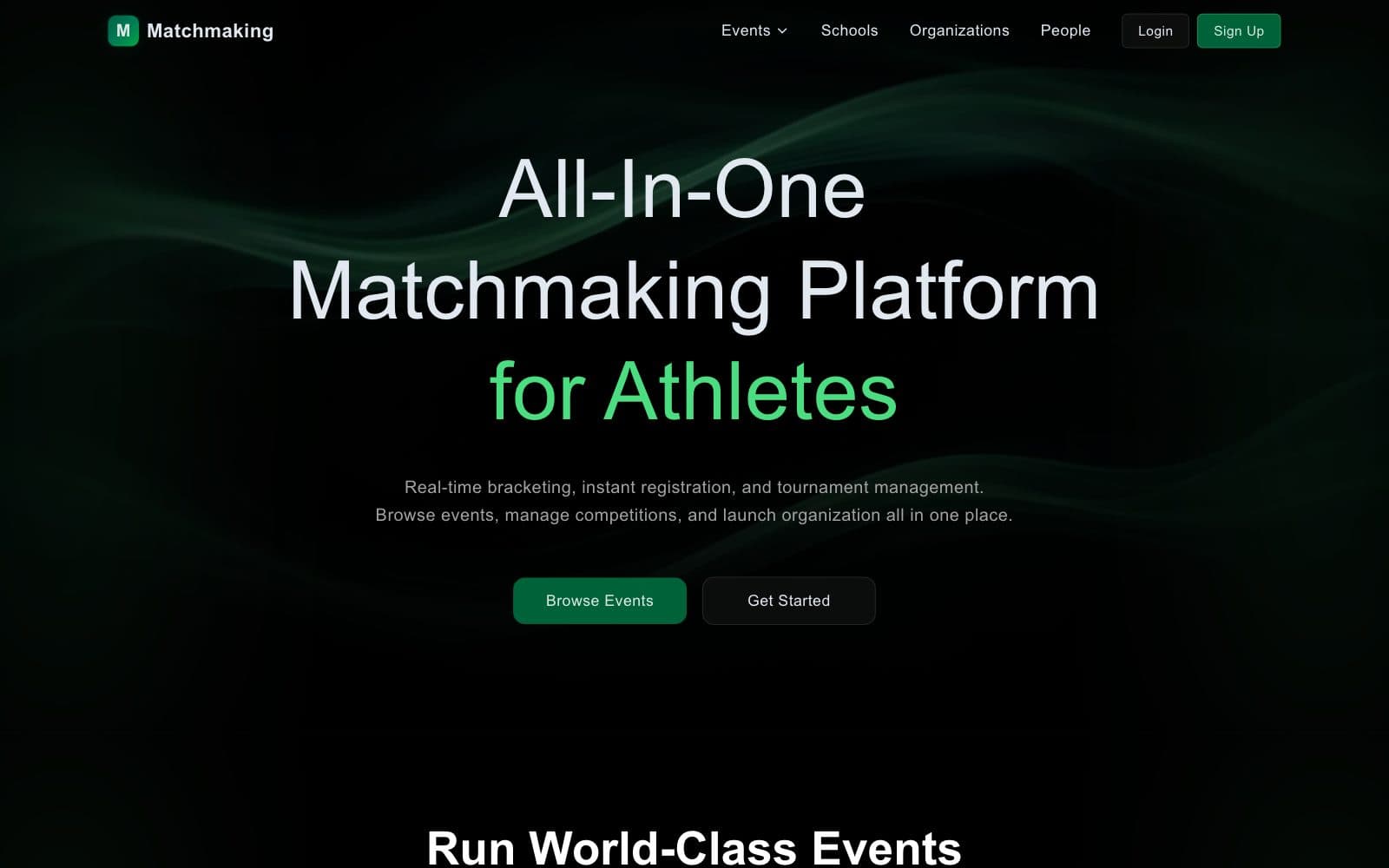 MatchMaking homepage