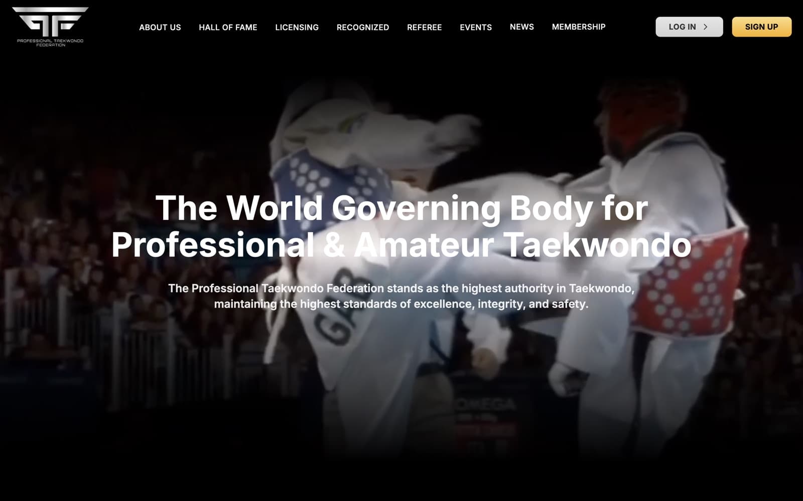 Professional Taekwondo Federation homepage